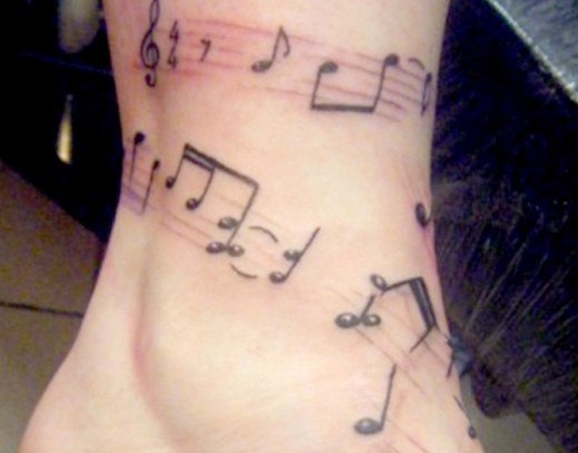 Music Knots Tattoo Design For Ankle