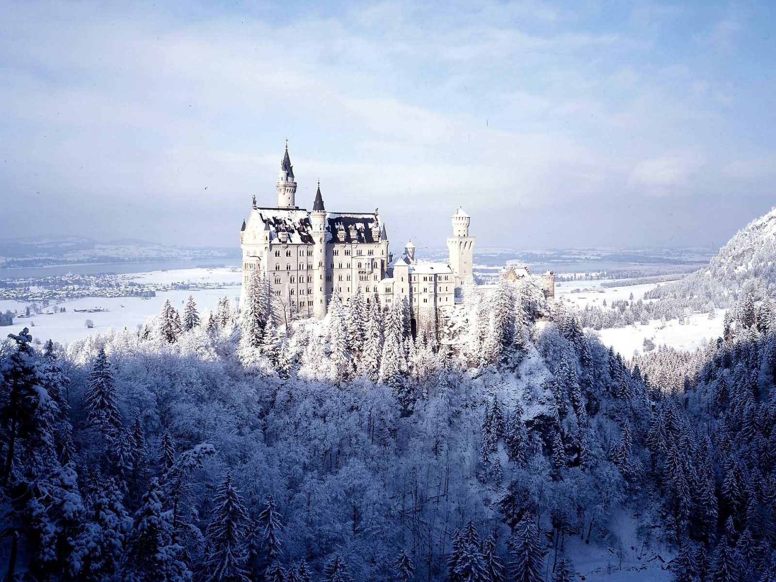 Neuschwanstein Castle Covered With Snow In Winters