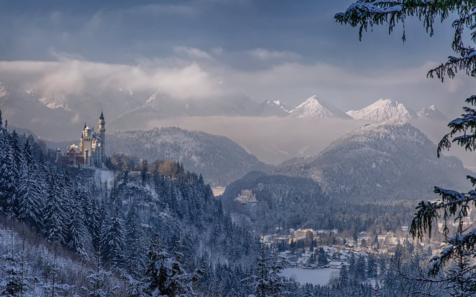 Neuschwanstein Castle In Bavaria, Germany During Winters