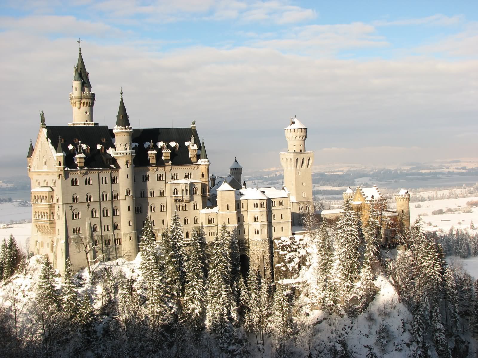 Neuschwanstein Castle With Snow Image