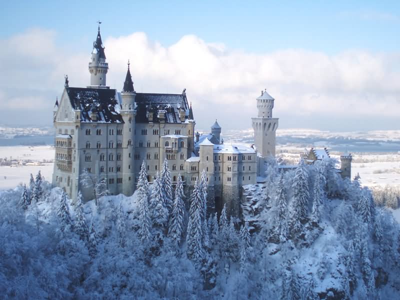 Neuschwanstein Castle With Snow In Winter