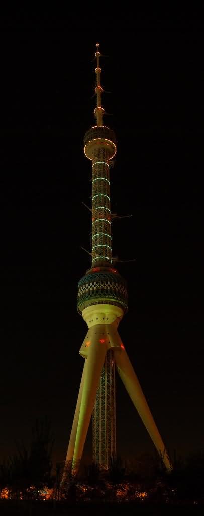 Night View Image Of The Tashkent Tower