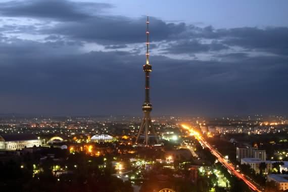 Night View Of The Tashkent Tower