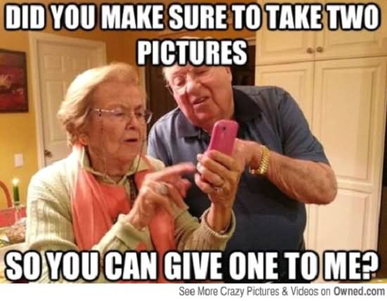 Old Couple Funny Technology Meme Photo