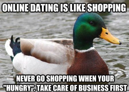 Online Dating Is Like Shopping Never Go Shopping When Your Hungry Take Care Of Business First  Funny Online Meme Image