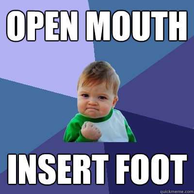 Open Mouth Insert Foot Funny Mouth Meme Photo