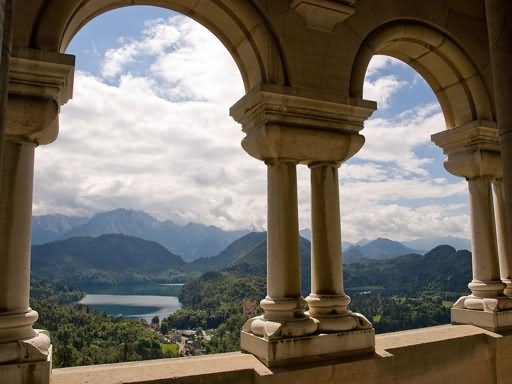 Outside View From The Neuschwanstein Castle In Germany