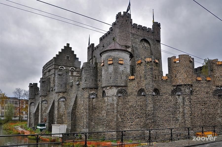 Outside View Of The Gravensteen In Belgium