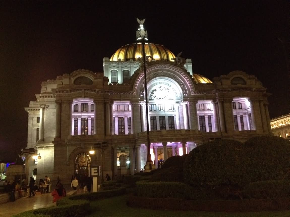 Palacio de Bellas Artes Lit Up At Night