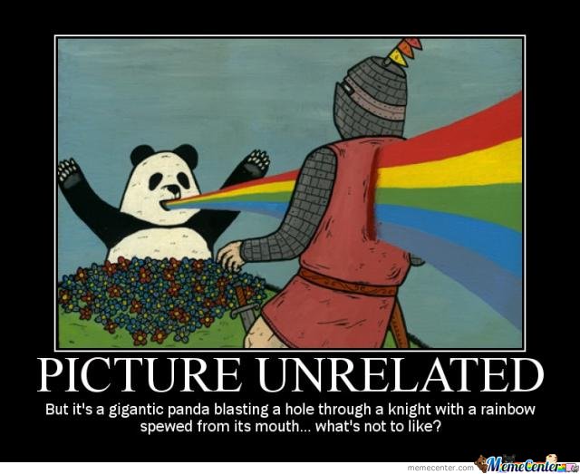 Panda Blasting Rainbow From His Mouth Funny Meme Poster Image