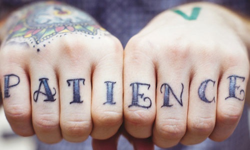 Patience Knuckle Tattoo For Guys