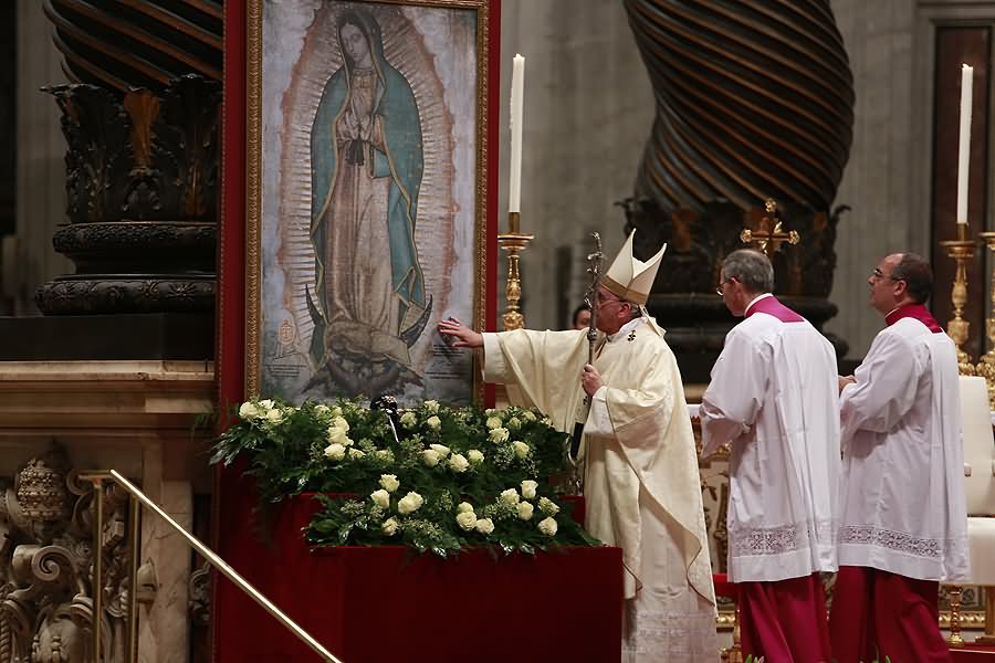 Pope Sees Our Lady Of Guadalupe Inside Picture