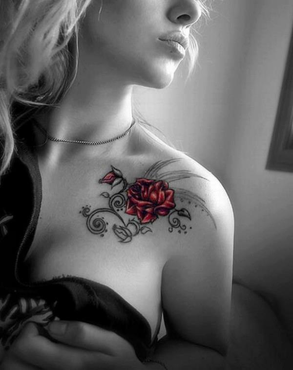 24+ Collar Bone Rose Tattoos