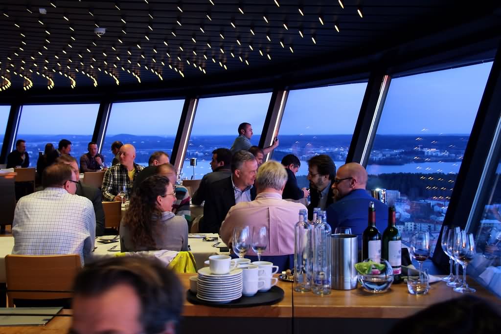 Restaurant Inside The Nasinneula Tower In Tampere, Finland