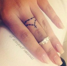 Rosary Cross Tattoo On Finger