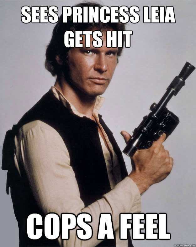 Sees Princess Leia Gets Cops A Feel Funny War Meme Image