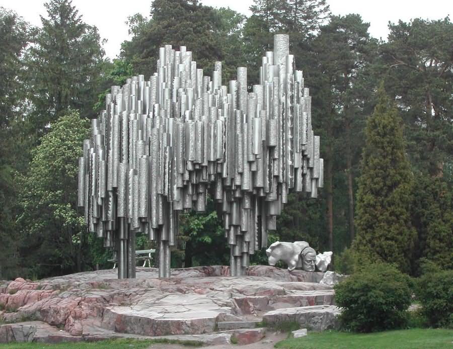 Sibelius Monument In Park Of Helsinki, Finland