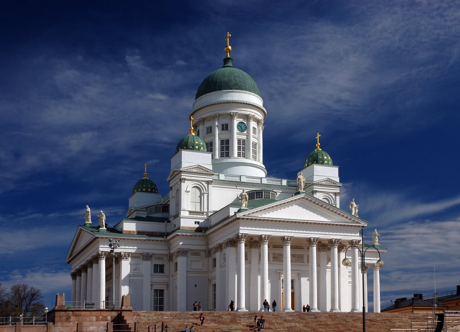 Side Picture Of The Helsinki Cathedral In Finland