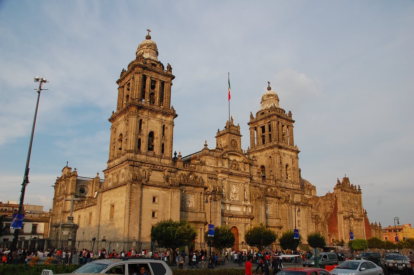 Side Picture Of The Mexico City Metropolitan Cathedral At Dusk