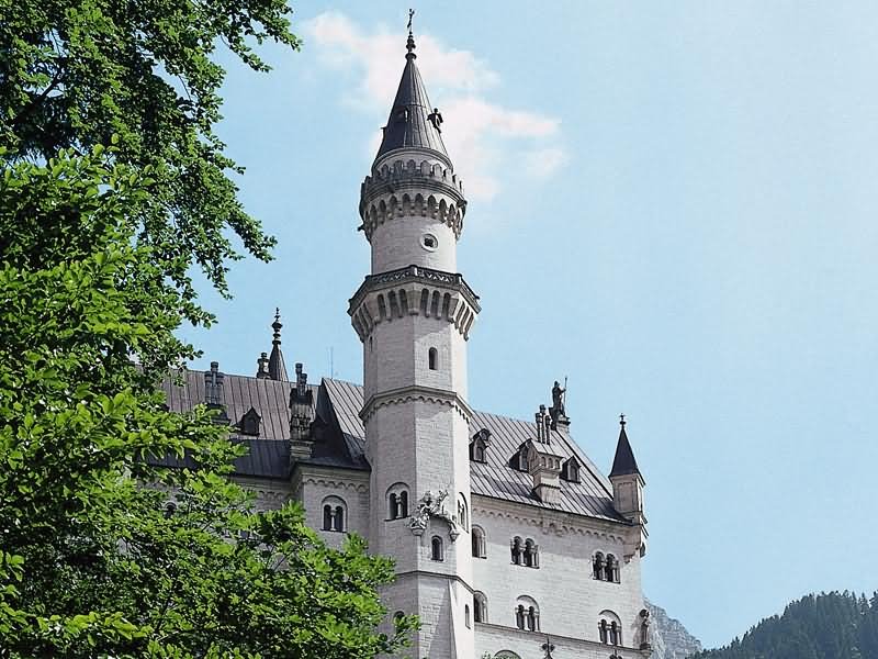 Side Tower Of The Neuschwanstein Castle In Germany