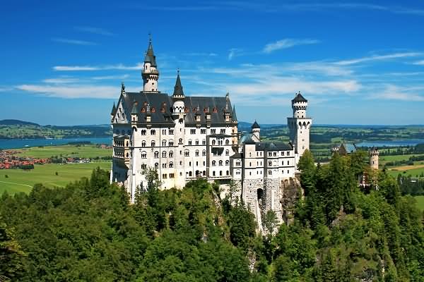 Side View Image Of The Neuschwanstein Castle In Germany