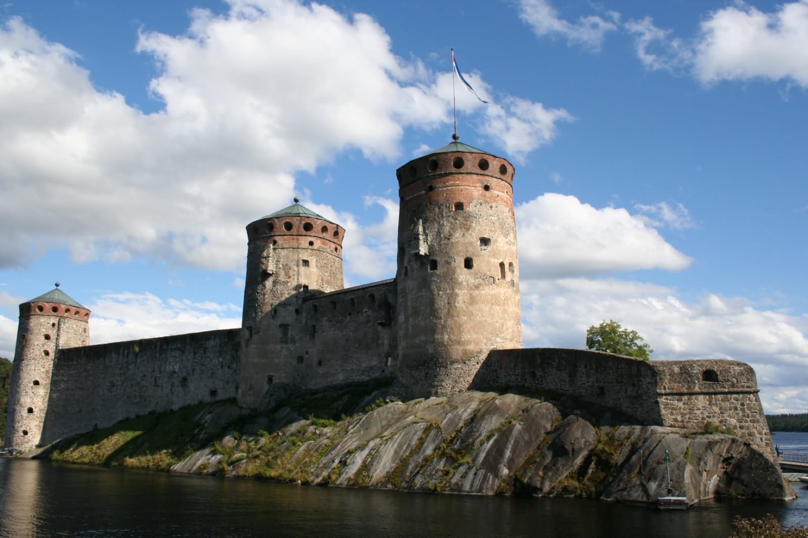 Side View Image Of The Olavinlinna Fortress
