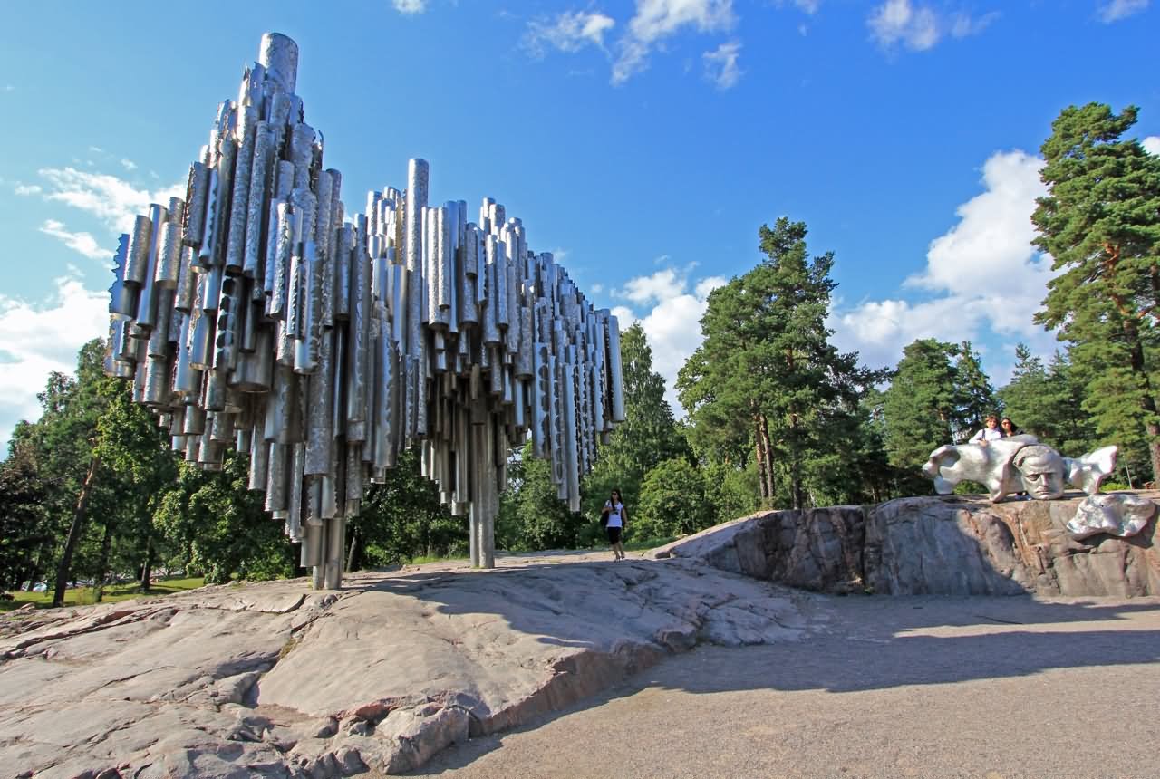 Side View Image Of The Sibelius Monument In Helsinki