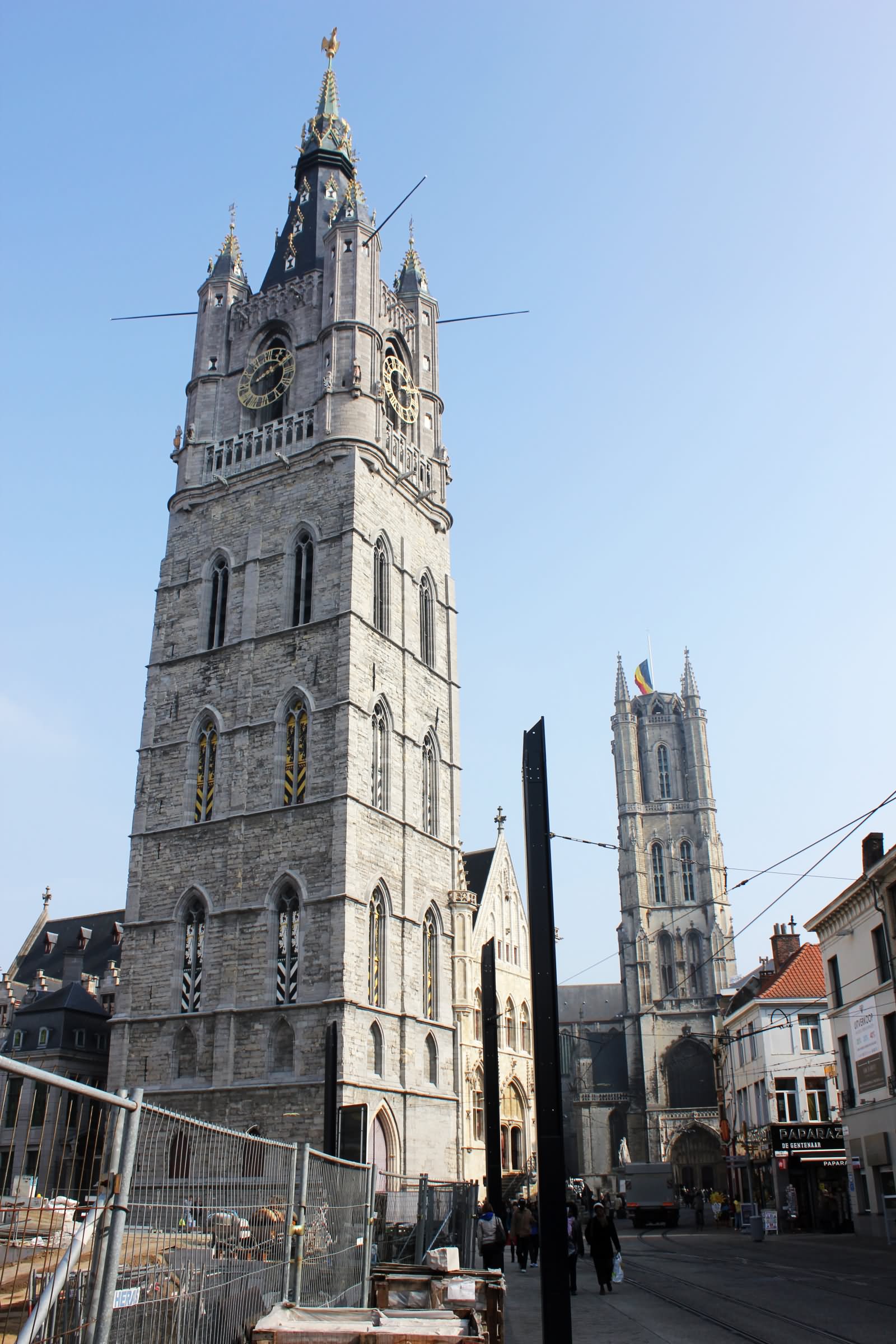 Side View Of The Belfry of Ghent In Belgium