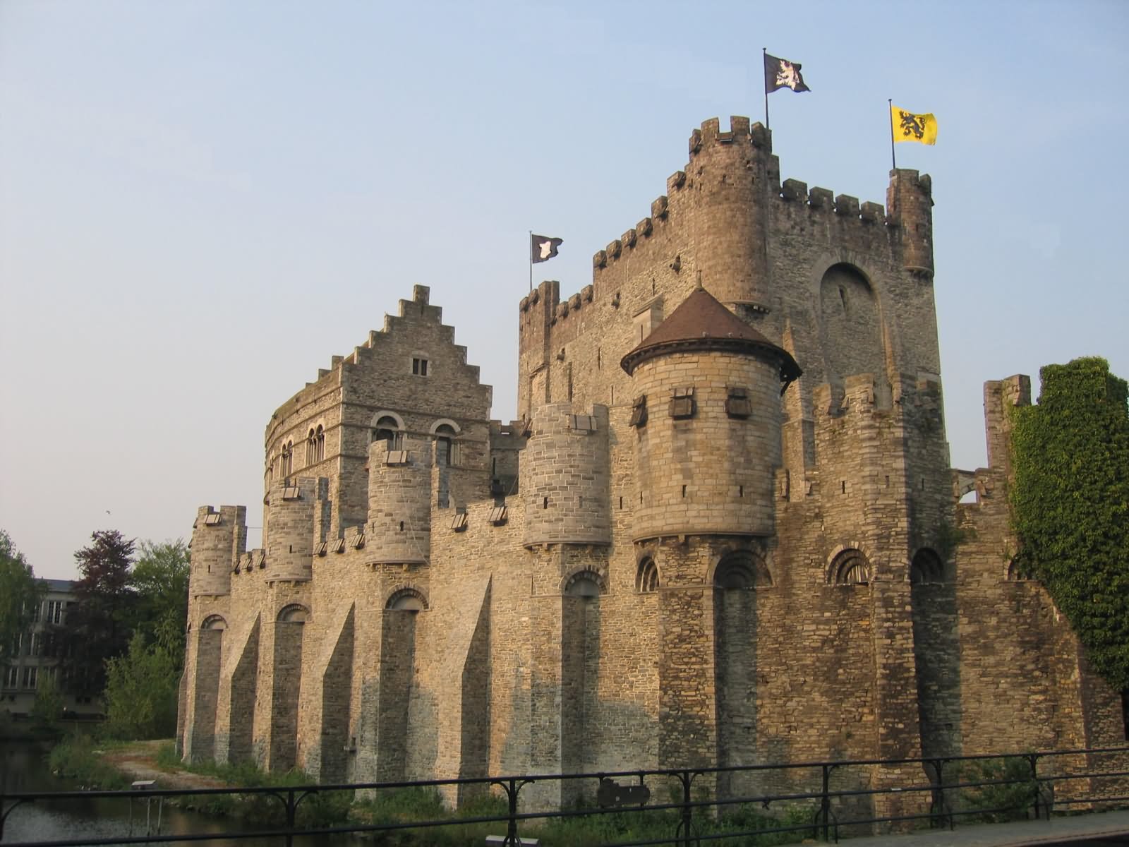 Side View Of The Gravensteen Castle In Belgium