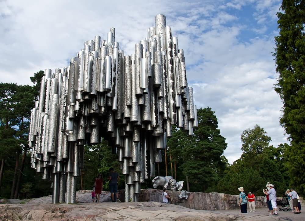 Side View Of The Sibelius Monument In Helsinki