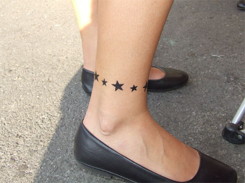 Silhouette Stars Tattoo On Right Ankle