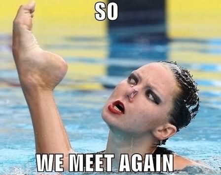 So We Meet Again Funny Swimming Meme Picture
