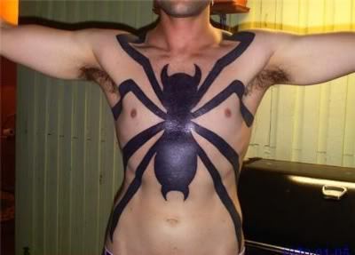 Spiderman Logo Tattoo On Man Full Body