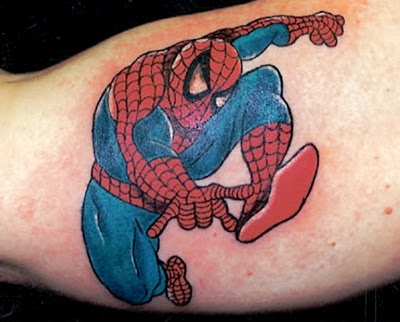 Spiderman Tattoo On Muscles