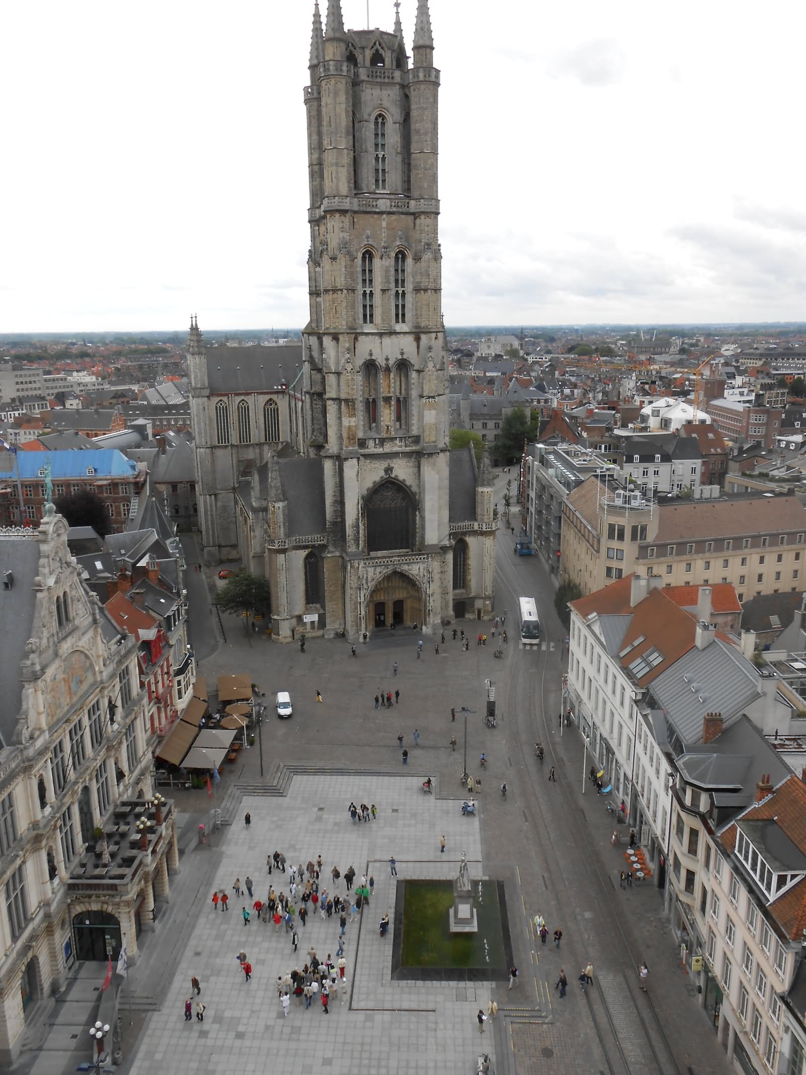 St. Bathos Cathedral From The Belfry of Ghent In Belgium