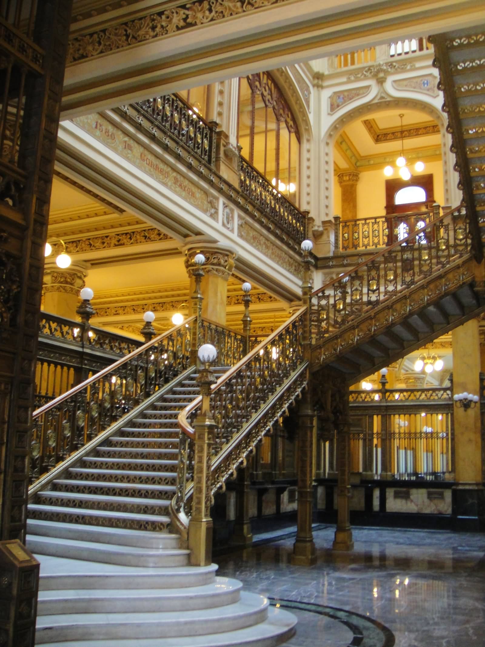 Stairs Inside The Palacio de Bellas Artes In Mexico