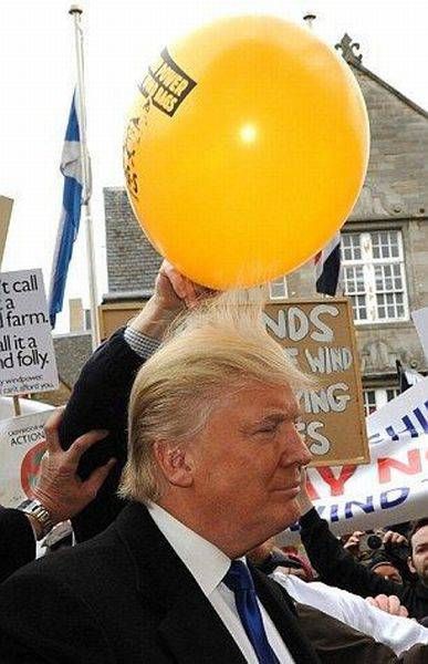 Static Electricity From Balloon Towards Donald Trump's Hair Funny Picture
