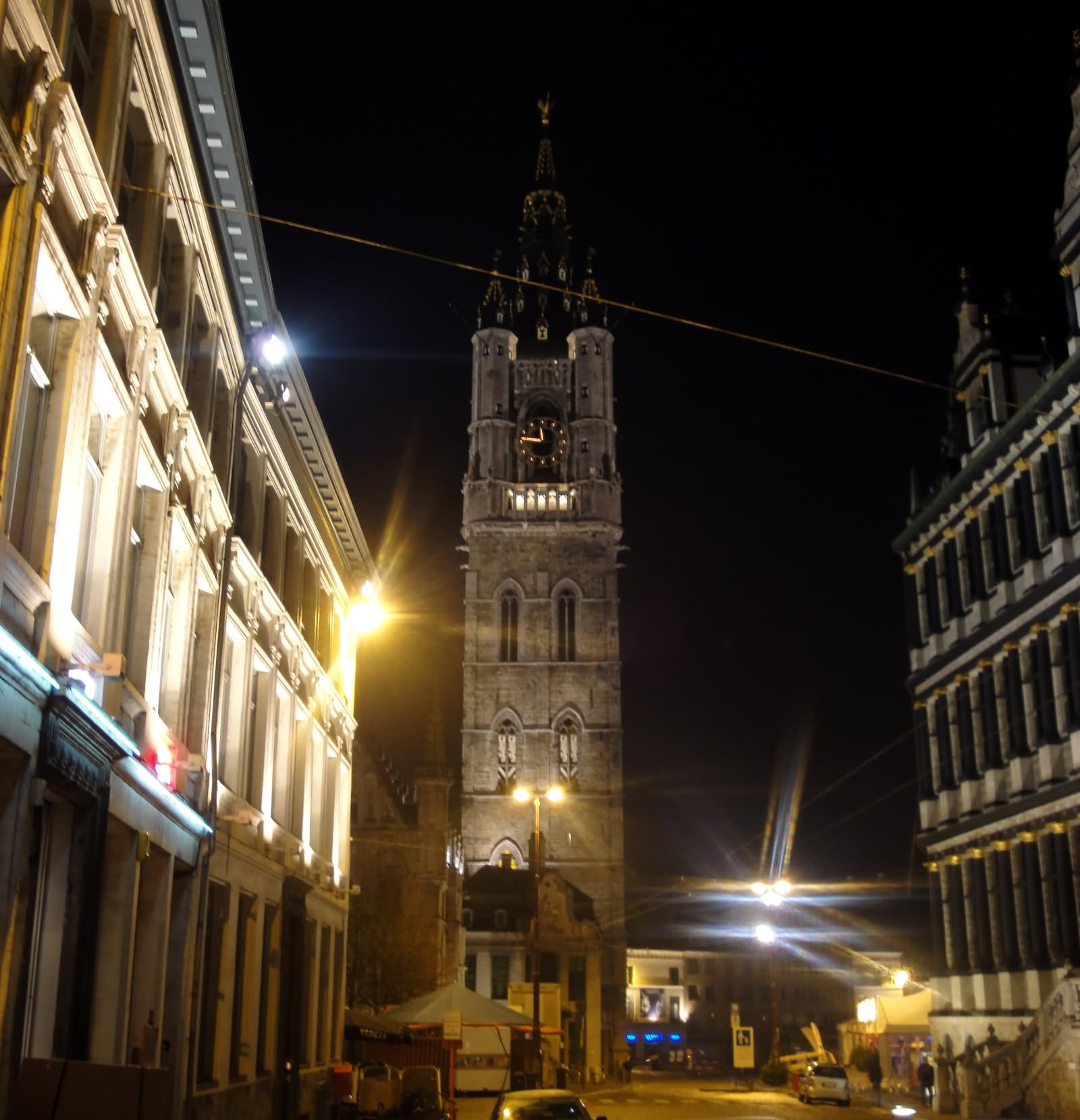 The Belfry Tower Of Ghent Night View Image