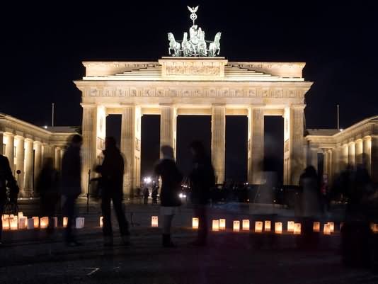 The Brandenburg Gate Lit Up By Night