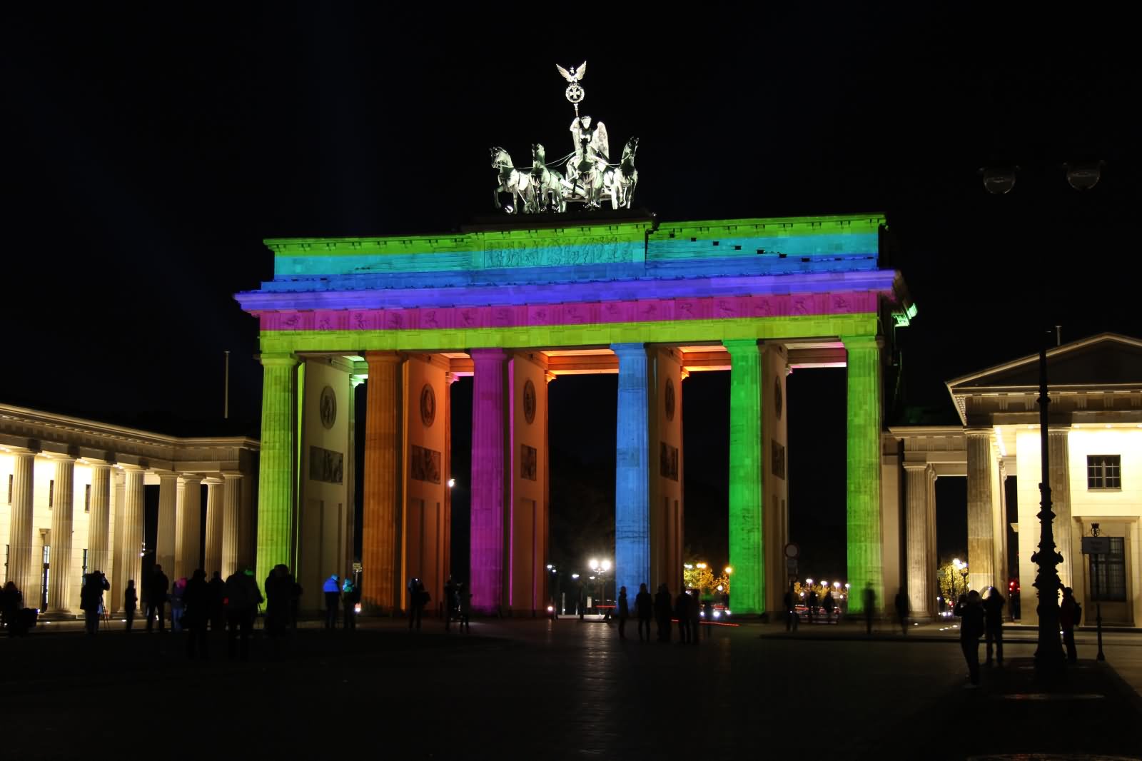 The Brandenburg Gate Lit Up In Many Colors During Berlin Festival Night Picture