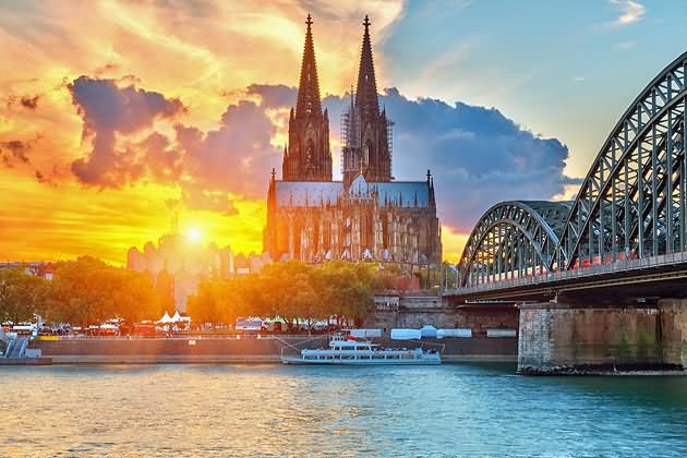 The Cologne Cathedral Sunset View Image