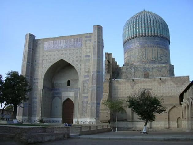 The Dome And The Entrance Gate Of The Bibi Khanym Mosque