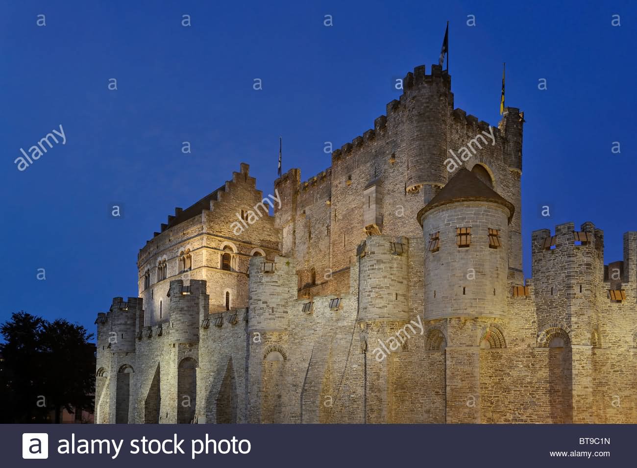 The Gravensteen Castle At Night Picture