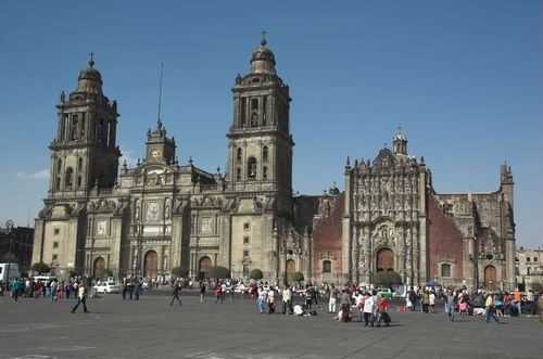 The Metropolitan Cathedral Of Mexico City View From Square