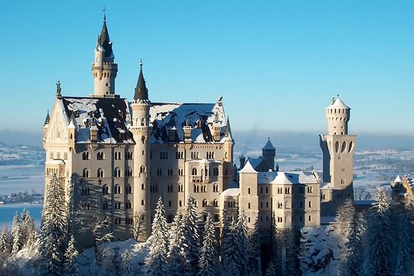 The Neuschwanstein Castle With Snow Picture