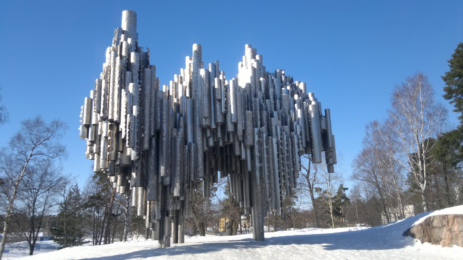 The Sibelius Monument In Winter Season