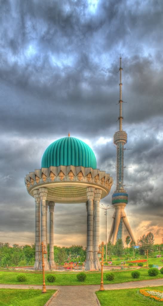 The Tashkent Tower Looks Amazing With Black Clouds