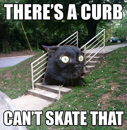 There's A Curb Can't Skate That Funny Skateboarding Meme Image
