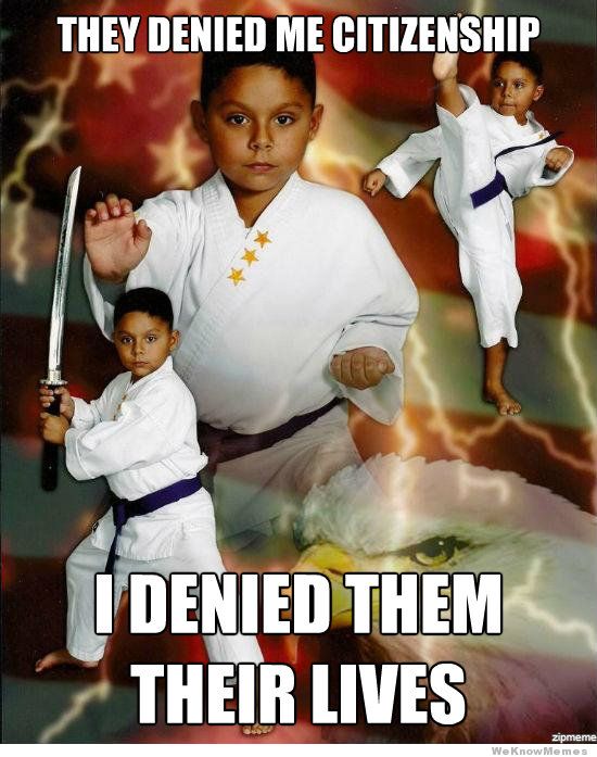 They Denied Me Citizenship I Denied Them Their Lives Funny Karate Meme Picture