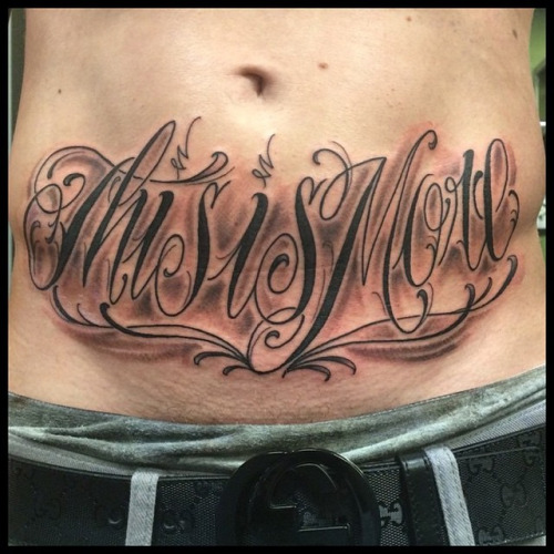32+ Stomach Letters Tattoo.